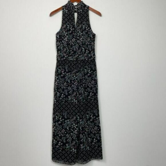 Ted Baker Marcila Hazel High Neck Wide Leg Floral Print Jumpsuit Black US 2 - Picture 3 of 13